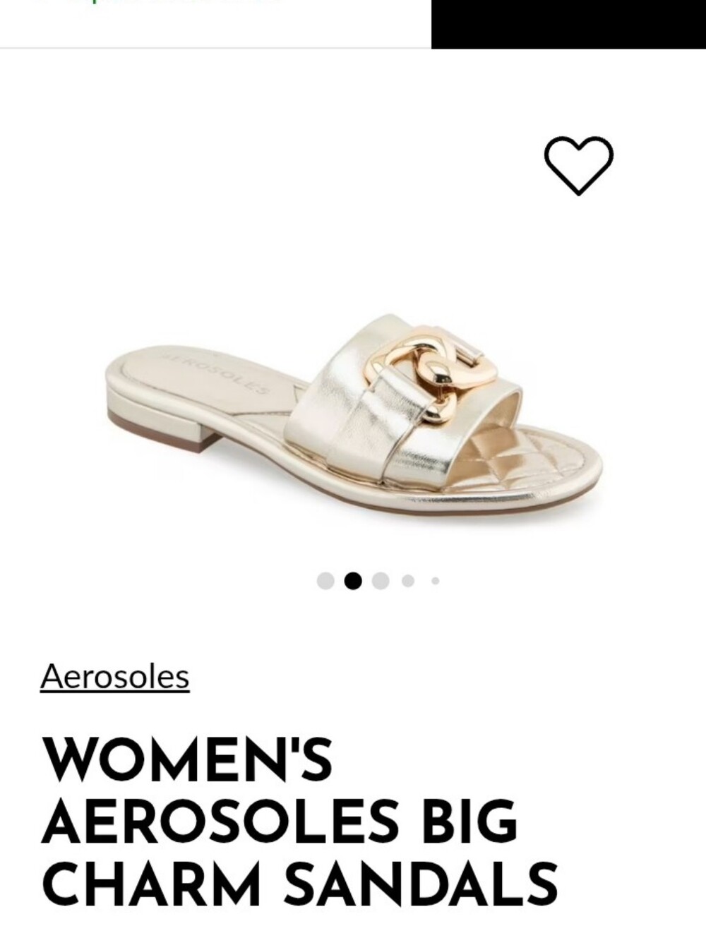 AEROSOLES Metallic Gold Slide with Chain Detail